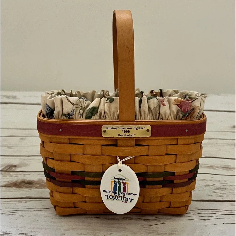 Longaberger Bee Basket Brown 1999 Building Tomorrow Together Small 7.5in
